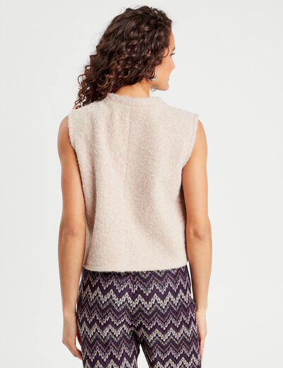 Pull sans manches sable femme