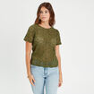 T-shirt manches courtes vert olive femme