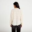 Blouse ample col montant manches longues ivoire femme