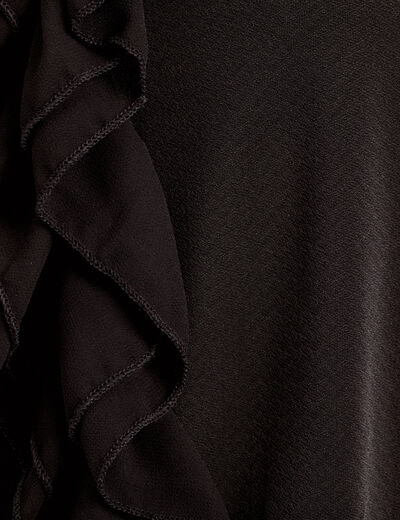 Blouse volants sans manches noir femme