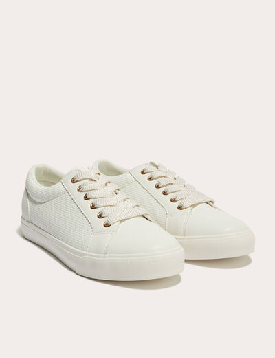 Baskets &agrave; lacets blanc femme