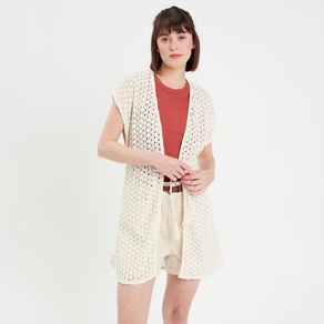pareo a nouer sur la taille ecru femme Paréo à nouer sur la taille ecru femme