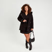 Manteau droit avec capuche noir femme