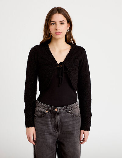 Gilet manches longues noir femme