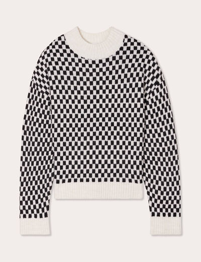 Pull col montant noir femme