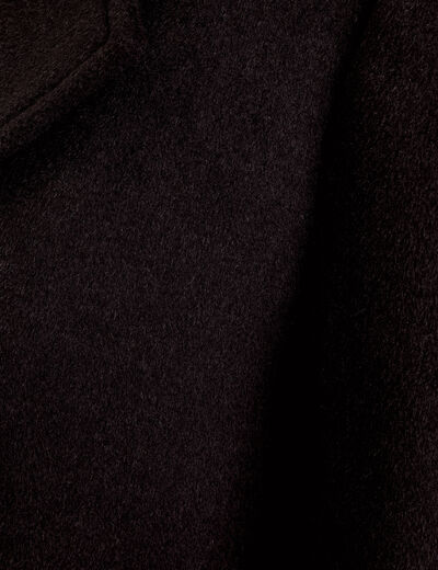 Caban col tailleur manches longues noir femme
