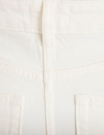 Jeans wide leg taille haute denim blanc femme