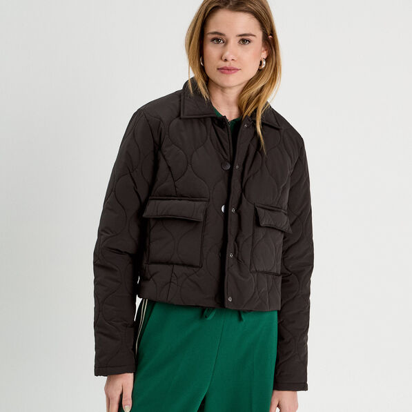 veste matelassee courte noir femme Veste matelassée courte noir femme