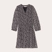 Robe évasée manches 3/4 noir femme