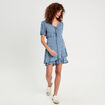 Combishort avec volants bleu foncé femme