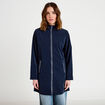 Parka &agrave; capuche manches longues bleu marine femme