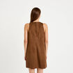 Robe courte droite sans manches marron femme