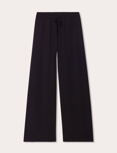 Pantalon large fluide noir femme