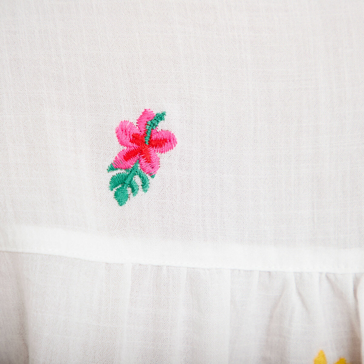 Blouse avec broderie blanc femme