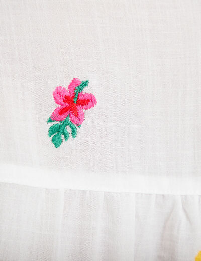 Blouse avec broderie blanc femme
