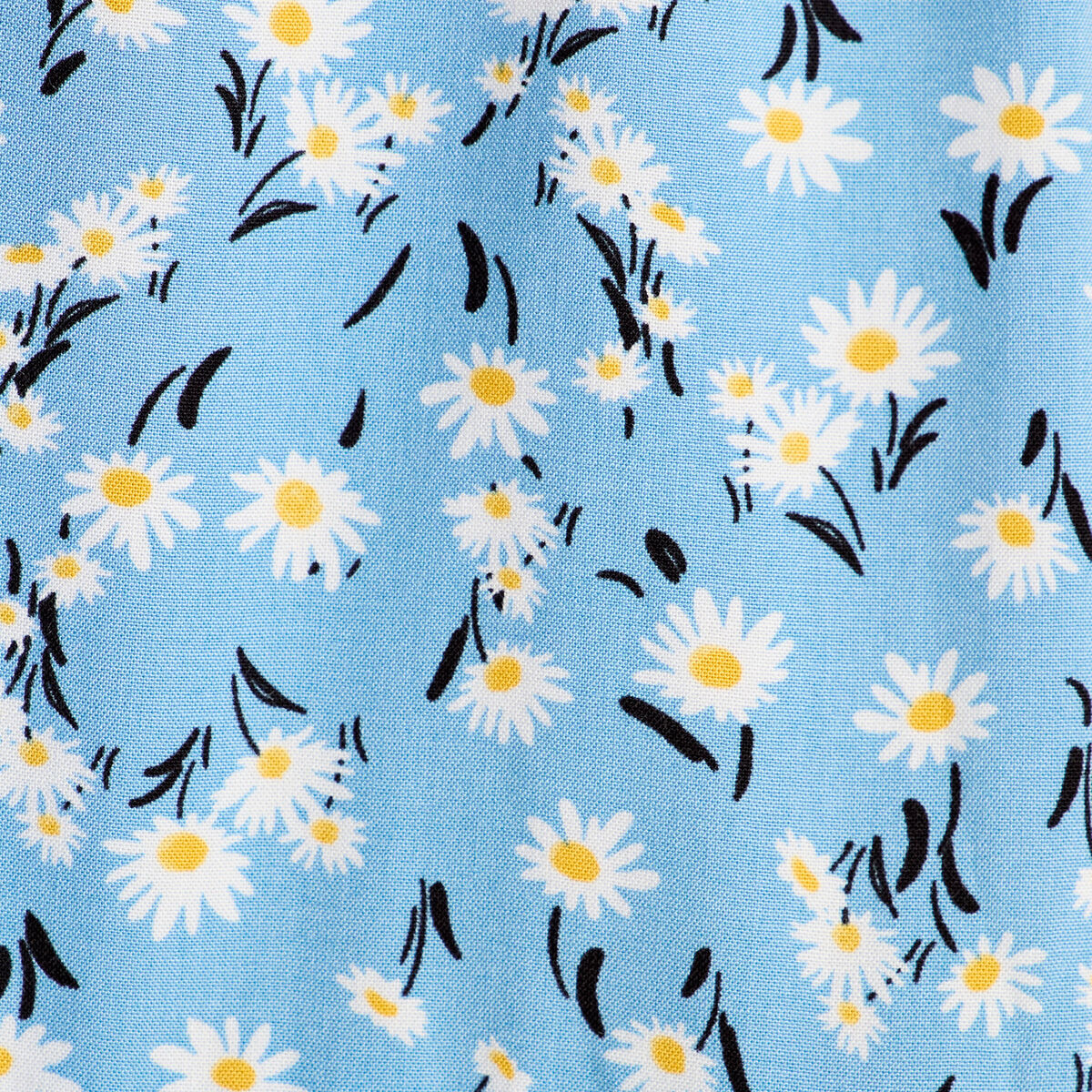 Robe évasée manches courtes bleu femme