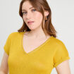 T-shirt détail noeud jaune citron femme