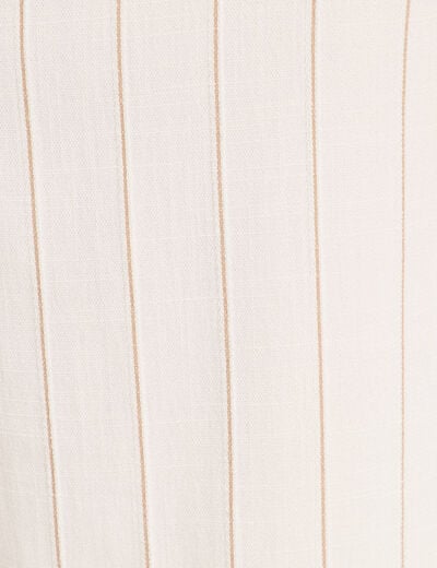 Bermuda droit pinces blanc femme