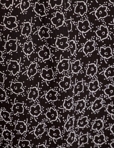 Robe évasée manches courtes noir femme