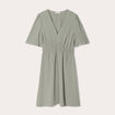 Robe évasée taille élastiquée vert kaki femme