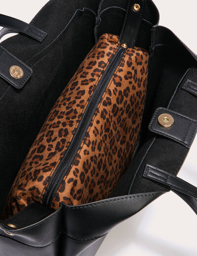Sac cabas doubles anses noir femme