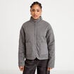 Veste matelass&eacute;e zipp&eacute;e gris clair femme