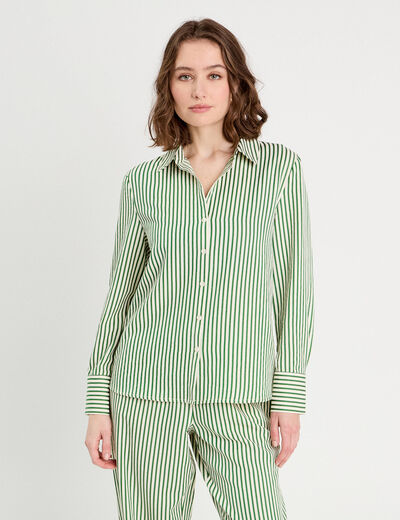 Chemise manches longues vert fluo femme