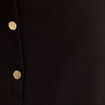 Jupe droite stretch boutons noir femme
