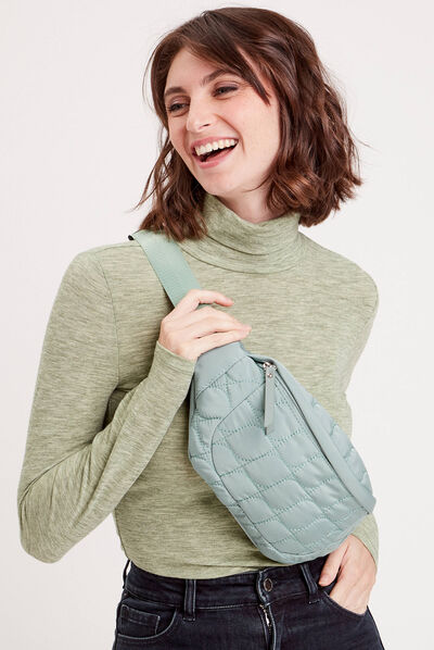 Sac banane matelassé bleu ciel femme