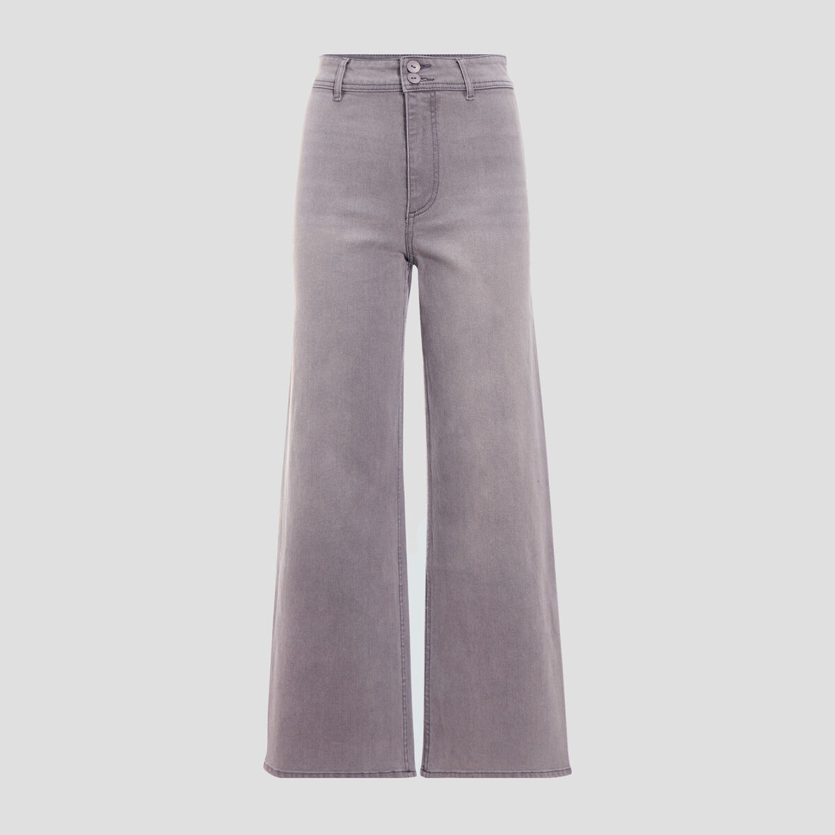 Jeans wide leg denim gris femme