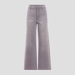 Jeans wide leg denim gris femme