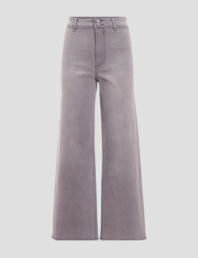 Jeans wide leg denim gris femme