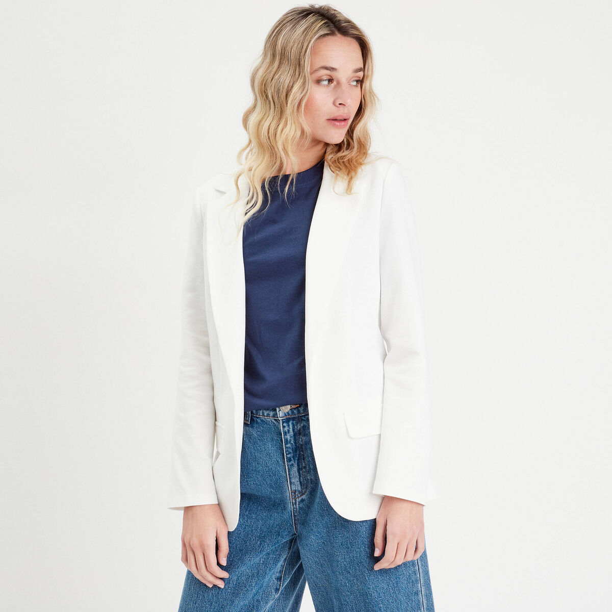 Veste blazer cintrée ecru femme