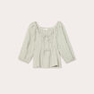 Blouse manches 3/4 vert kaki femme