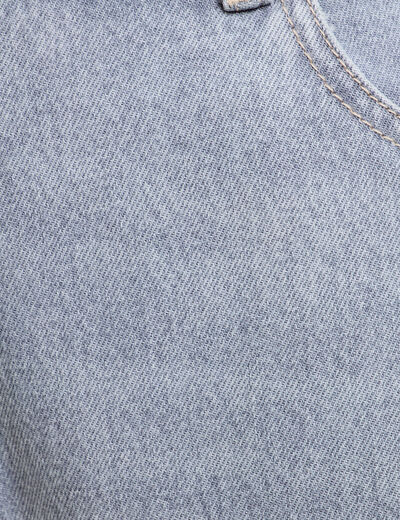 Jeans droit à revers denim gris femme