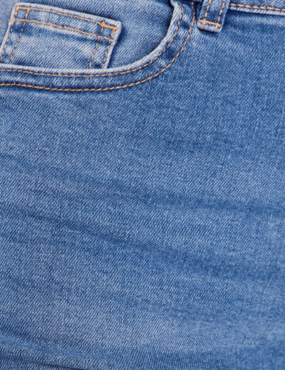 Short droit en jean denim stone femme
