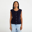 Gilet sans manches bleu marine femme