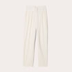 Pantalon cigarette ceinturé ecru femme