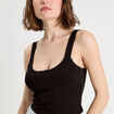 Débardeur cropped bretelles noir femme