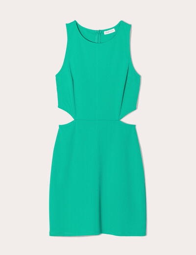 Robe moulante ouvertures vert femme