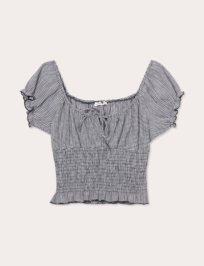Blouse manches courtes blanc femme