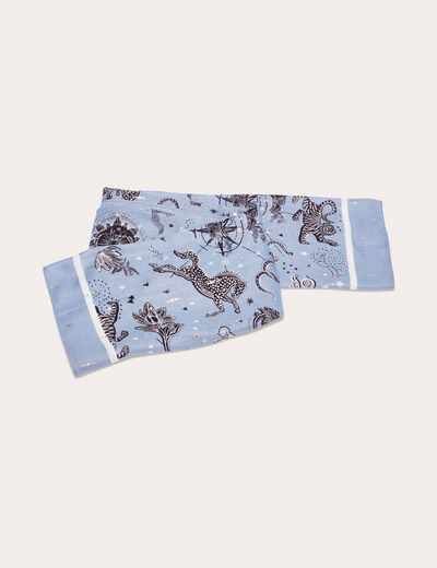 Foulard carré bleu gris femme