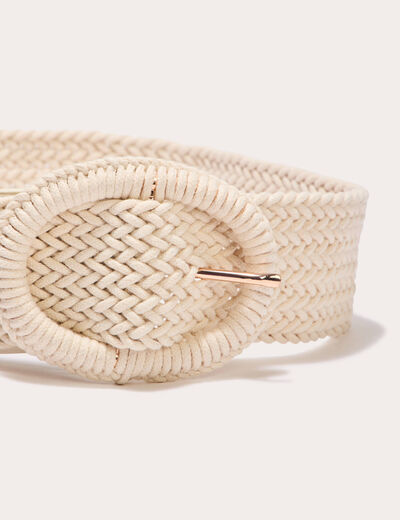 Ceinture large tressée sable femme