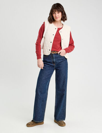 Pull avec boutons épaules vieux rose femme