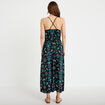 Robe &eacute;vas&eacute;e 3/4 col v bretelles fines noir femme