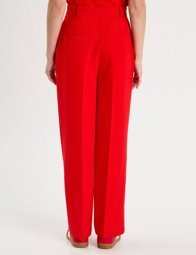Pantalon city large rouge femme