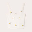 Débardeur tricot brodé ecru femme
