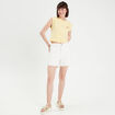 T-shirt manches courtes jaune clair femme
