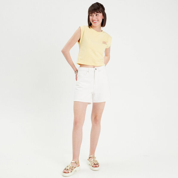 t shirt manches courtes jaune clair femme T-shirt manches courtes jaune clair femme