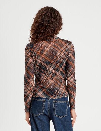 Blouse avec noeuds marron foncé femme